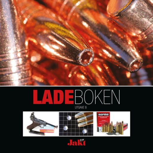 Ladeboken forside. Med ladedata og ladetabeller i boka.